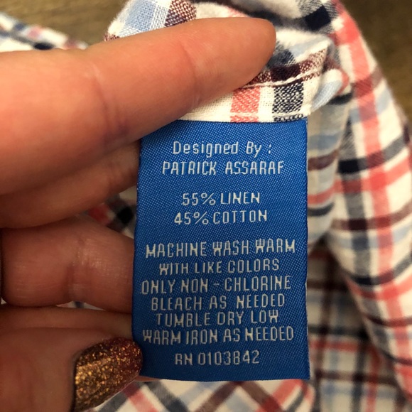 Toscano Cotton Linen shirt by Patrick Assaraf XL - Picture 5 of 5